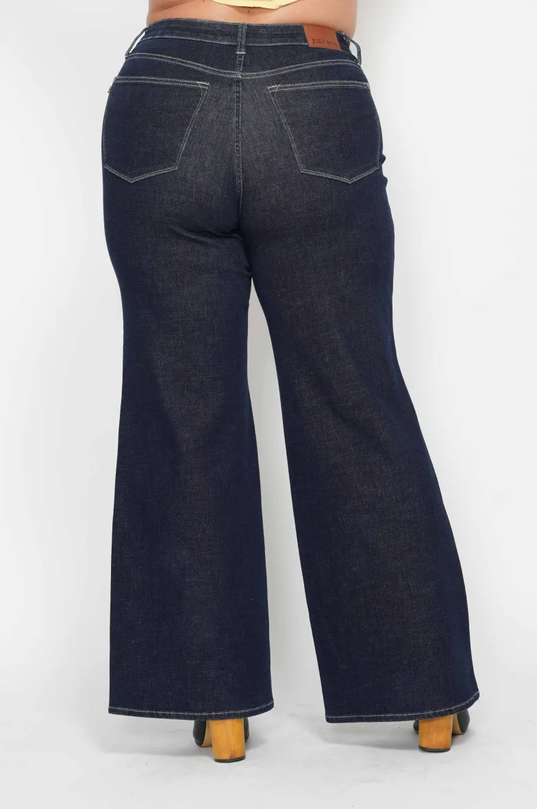 Judy Blue Dark Wash Retro Wide Leg Jeans